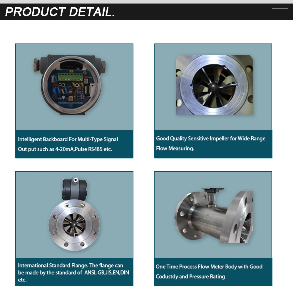 ANSI Flange Connection Oil Flowmeter Liquid Turbine Flow Meter for Diesel