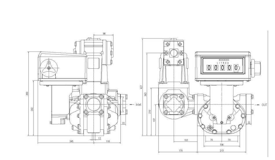 Factory Price Mechanical Positive Displacement Pd Fuel Flow Meter