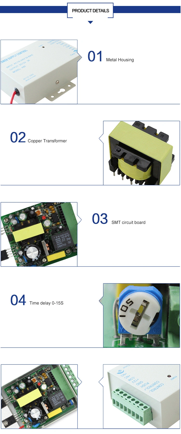 Switch Mode Power Supplies for 12V 3A Door Access Control Power Supply