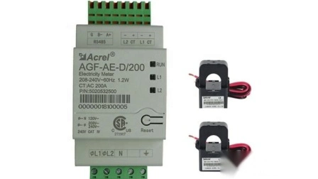 Contatore di energia solare monofase Acrel Agf-Ae-D/200 omologato UL-ANSI, cablato con inverter, segue RS485 Sunspec