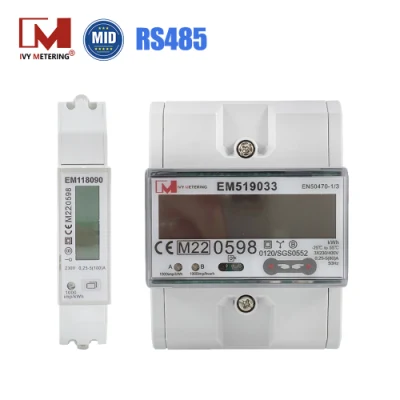 Contatore intelligente bidirezionale a energia solare di fase RS485 Modbus 1/3 per stazione di ricarica EV